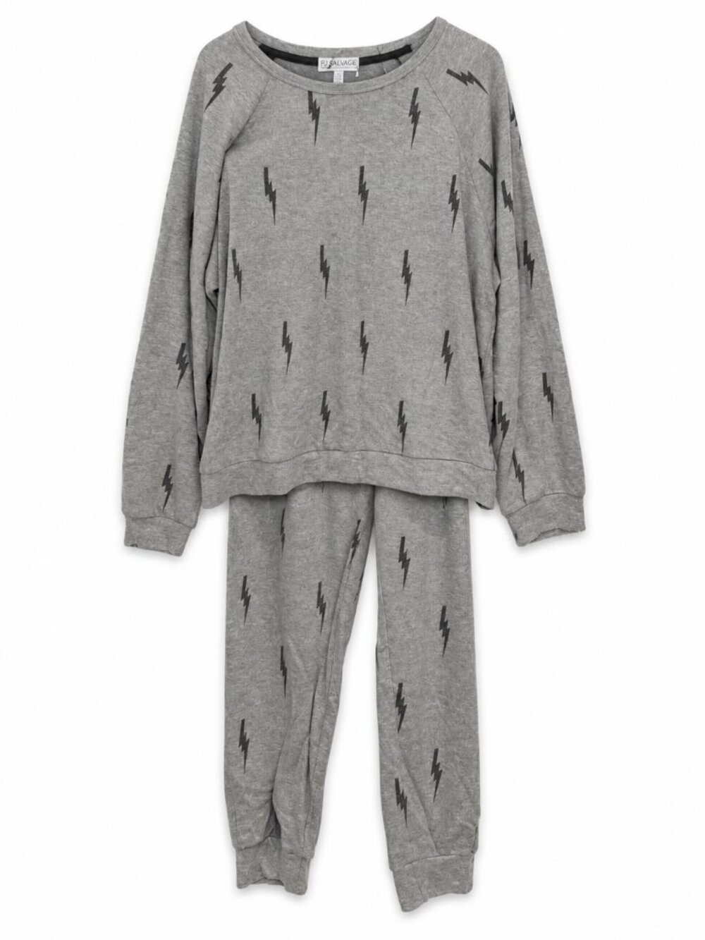 P.J. Salvage Gray Lightning Sweatshirt & Jogger Set Size XL